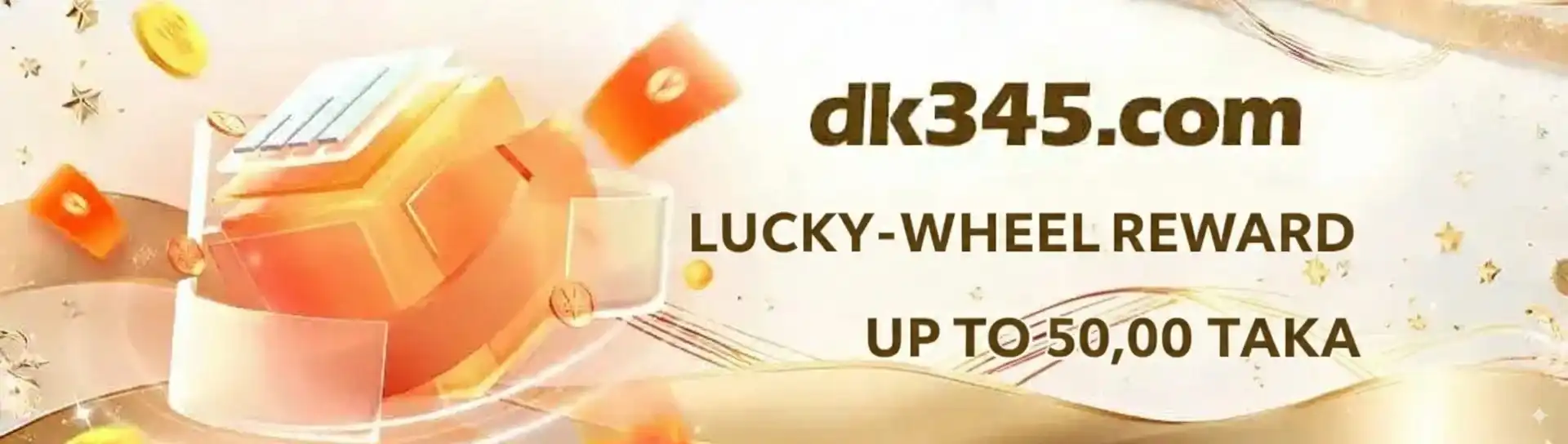 Lucky wheel reward banner with chances to win big prizes on ek777.